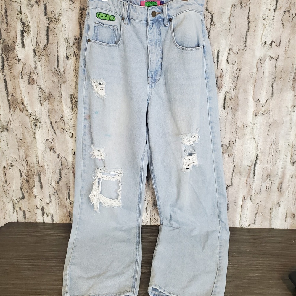 Empyre Tori Spray Can Moxie Wash Blue Jeans Sz 4 Women's Distressed Trashed